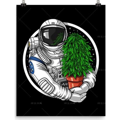 Home Decor Poster Abstract Space Astronaut Weed Nordic Poster Wall Art Canvas Painting Art Poster Print Wall Picture Living Room