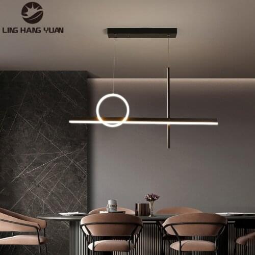 Modern Pendant Lights L120CM Hanging Lamp Led Chandelier Pendant Lamp for Dining room Kitchen Living room Luminaires Black&Gold