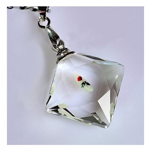 3PCS Faceted Prismatic rice vial jewelry Glass Vials For Rice Jewelry Essential Oil Vial Pendant Fragrance Vial Pendants