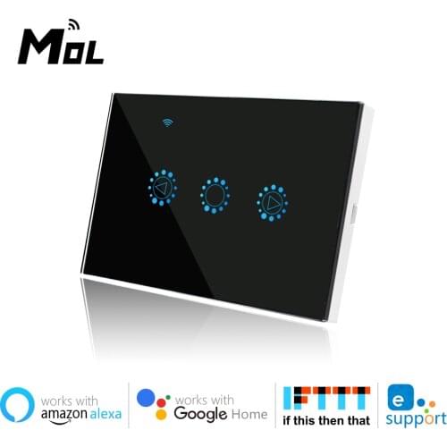Led Smart Wifi Dimmer Touch Light Switch 220V/110V US Black Works With Alexa Google Assistant Ewelink
