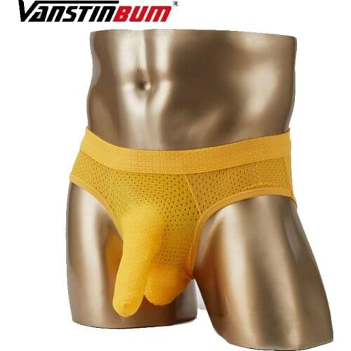 VANSTINBUM Elephant Nose Briefs Cotton Mens Bulge U Pouch Underwear Sexy Male Mesh Breathable Bikini Trunks Cueca Underpants