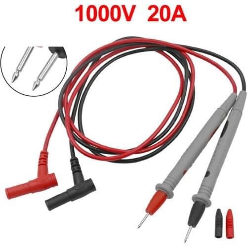 1000V 20A Universal Probe Test Leads Pin for Digital Multimeter Needle Tip Meter Multi Meter Tester Lead Probe Wire Pen Cable