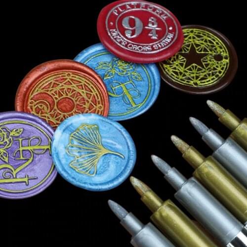 1pcs Fire Paint Wax Seal Pen Craft Graffiti Vintage Wax Marker Envelope Sealing Stamp Wedding Supplies DIY Graffiti Color Pens