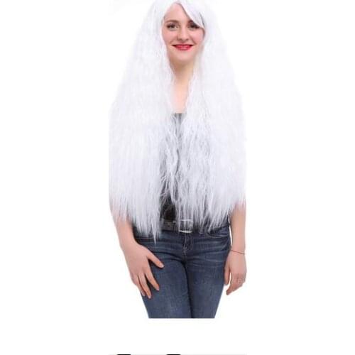 Zhaoxia++0725@Q8@* +++80cm Rhapsody Synthetic Hair Curly Wave Long White Cosplay Wig