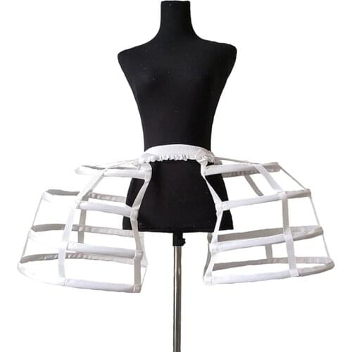 50s Womens Hollow Short Bird Cage Petticoats Elastic Waist Cosplay Hoops Wedding Prom Crinoline Slip Vintage Rococo Underskirt
