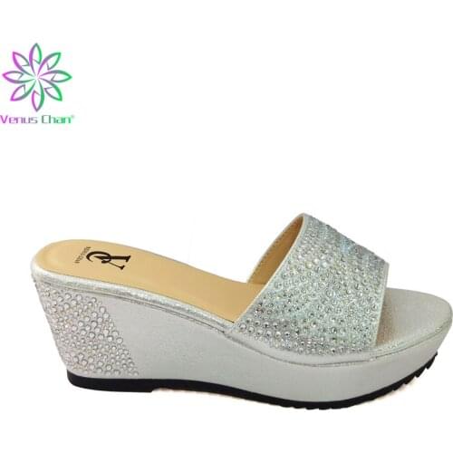 Silver 2021 Dew Slippers NEW Summer Concise Rhinestonc Stiletto Mules Womens Pumps Sexy Pointed Toe Slingbacks Ladies Party