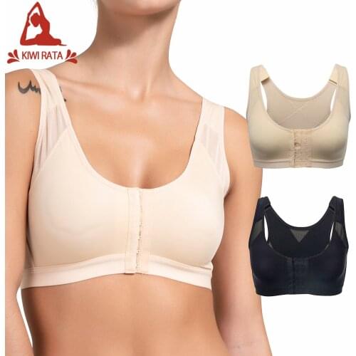 KIWI RATA Women Sports Yoga Bra Top Shockproof Cross Back Push Up fitness Active Bra Gym Running Bra Gym Crop Top