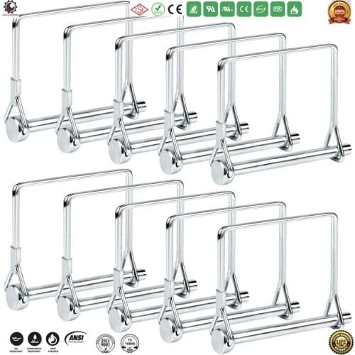 1/4"Heavy Duty Safety Coupler Shaft Locking Pin Hitch Pto Pin Wire Lock Trailer Coupler Pin,for Farm Lawn Garden Trailers Wagons