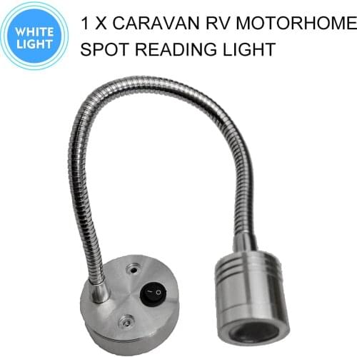 12V 100LM LED RV Camper Van Reading Light Switch Caravan Boat Wall Mounted Spot Lamp White Motorhome Car Interior Accessories