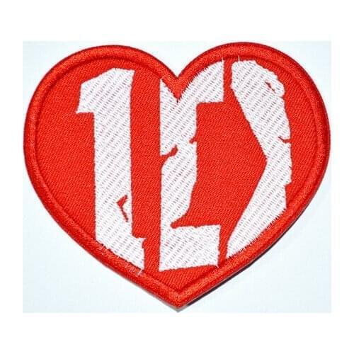 4 inch Red Direction Heart bike biker Punk Musice Rock iron on patch (Size is about 10.1 * 8.4 cm)