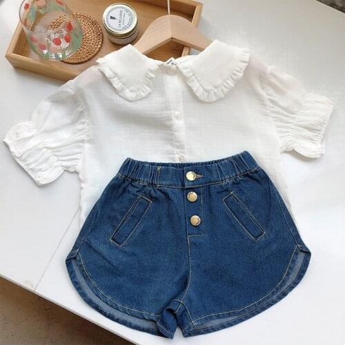 2021 Girls Denim Shorts Teenage Girl Summer Pants Kids Clothes Children blue Jean Short For Teenager 2Y-8Y