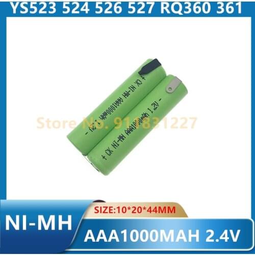 AAA1000MAH 2.4V Rechargeable Ni-MH AAA Battery Cell 1000mah for Electric Trimmer Shaver Razor RQ360 RQ361 YS523 YS524 YS525