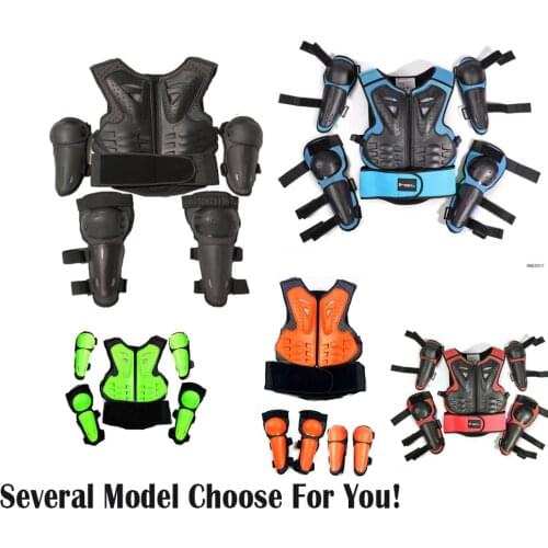 Height 0.85-1.7M Boy Girl Off road BMX MX DH Full Body Protect Vest Armor Kids Motocross Chest Spine Protection Gear Knee guard