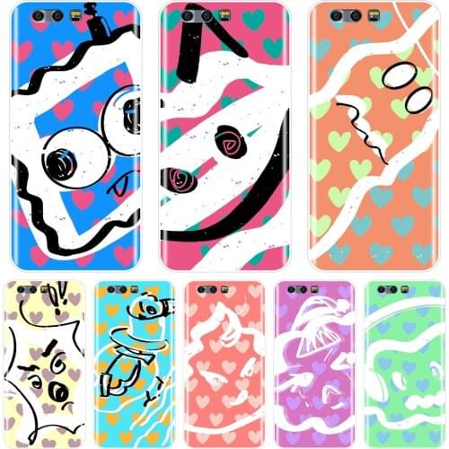 Phone Cases For Huawei Honor 7 8 9 10 Lite 7S 7X 7A 7C Pro 8X MAX 10 9 8 Silicone Cartoon Heart Yellow Love Red Cute Back Cover