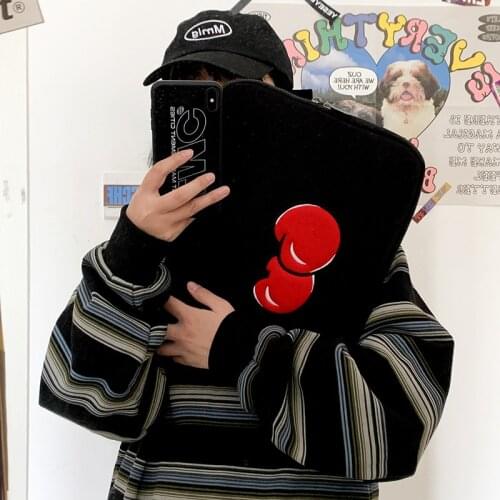 Tablet Case Cute Cartoon Cute Air3/4 Ipad 11 13 15 inch Cherry Embroidery Laptop Sleeve Bag Hand Holding Hablet Ipad Laptop