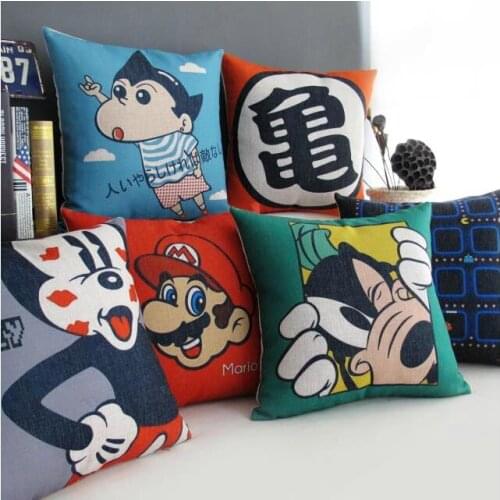 Cartoon Childhood boy Pillow Linen Cushion home decorate sofa cushions SIZE 45 * 45