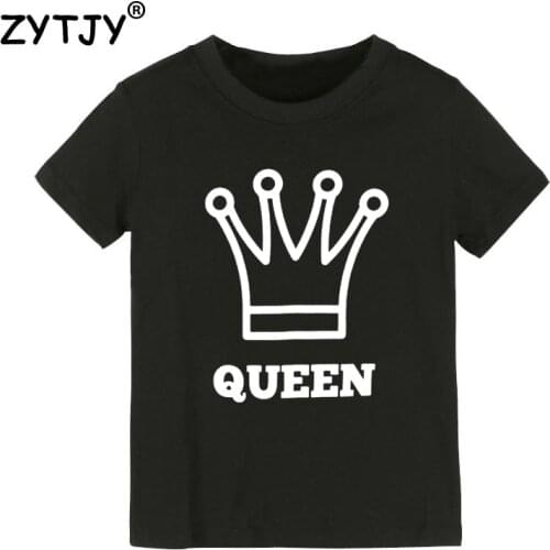 Queen crown Print Kids tshirt Boy Girl t shirt For Children Toddler Clothes Funny Tumblr Top Tees CZ-120