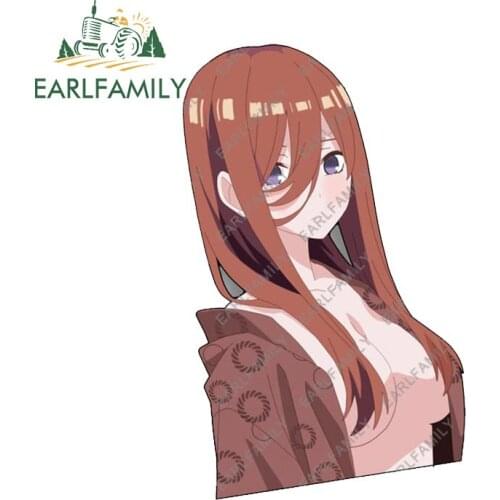 EARLFAMILY 13cm x 8cm Cartoon Car Sticker for The Quintessential Quintuplets Decal Waterproof Anime Vinyl Car Wrap Stickers