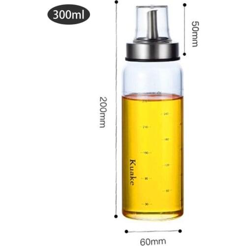 Olive Oil Dispenser Bottle 300ml Glass Oil Bottle Cruets No Drip, Oil Container for Vegetable Olive Oil