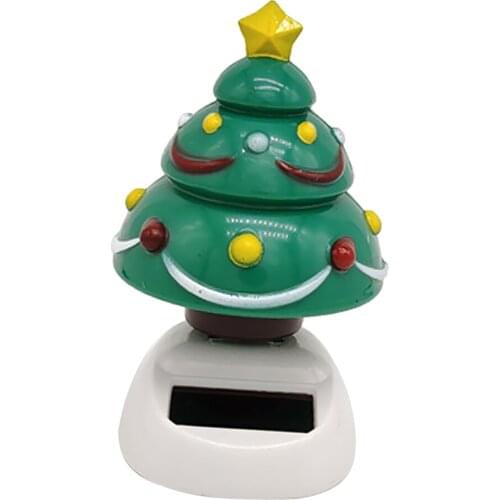 Solar Powered Dancer Toy Bobbing Christmas Tree Car Auto Home Decoration