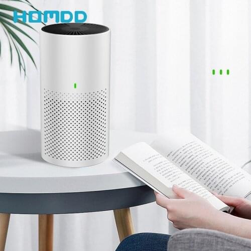HOMDD Desktop Air Purifier White Round Portable Air Cleaner Home Office Deodorizing Formaldehyde Second-hand Smoke HEPA Filter