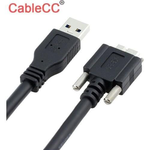 Zihan 120cm USB 3.0 A type Cable Male to Micro USB 3.0 B Male with Mount Panel Screws for Hard Disk Mobile Phone