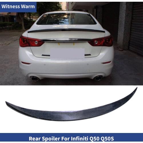 For Q50 Rear wing Quality Carbon Fiber spoiler For Infiniti Q50 Rear Wings Trunk Lip Spoiler Car body kit 2014-UP