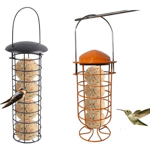 Bird Feeder Dumpling Grease Ball Holder Food Dispenser Outdoor Balcony Small Wild Birds Metal Hanging Bird Feeder 2 Types