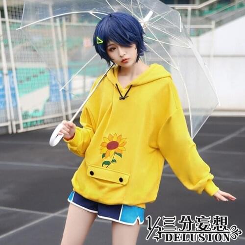 Cosplay Costumes Anime Wonder Egg Priority Cos Ooto Ai Clothing Yellow Hoodies Shorts And Socks Cosplay Suit For Women Cos Cloth