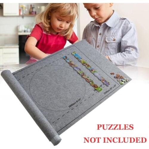 Puzzles Mat Jigsaw Roll Felt Mat Play Mat Large For Up To 1500 Pieces Puzzle Accessories Portable Travel Crawling Mat Baby Toys