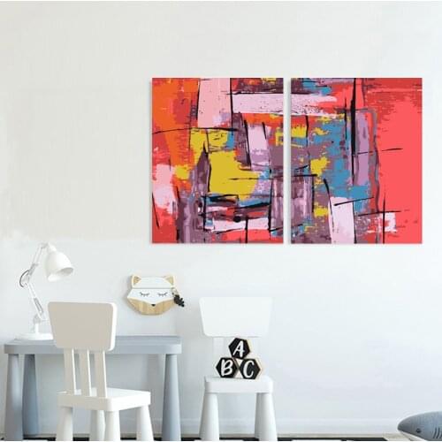 RUOPOTY 2pc/Set DIY Painting By Numbers Abstract Painting Acrylic Paint Canvas By Numbers Modern Wall Art Picture For Home Decor
