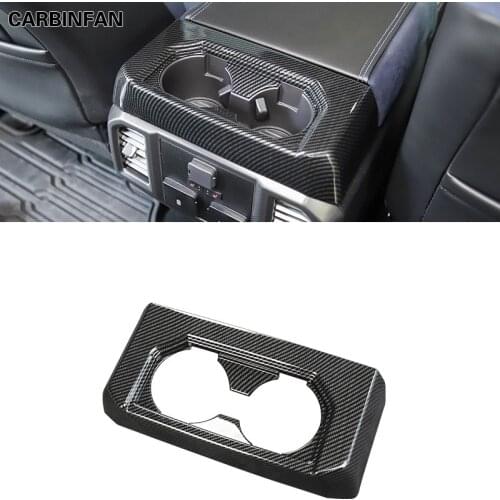 ABS Carbon Fiber Auto interior Stickers Water Cup Overlay Cover Trim for Ford F150 2017-2020 Raptor 2018 2019 Car Accessories