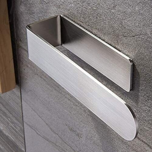 304 Stainless Steel Towel Bars Punch-free Wall Mounted Bathroom Towel Rack Storage Shelf Home Kitchen Wall Suction Towel Holder