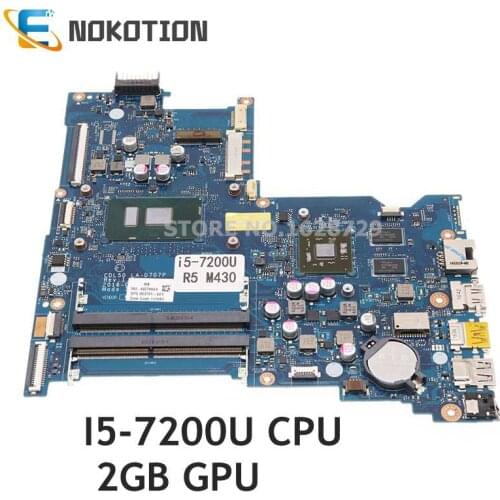 NOKOTION 903791-001 903791-601 903790-601 CDL50 LA-D707P For HP 15-AY 15-AY78TX TPN-C125 Laptop Motherboard I5-7200U CPU 2GB