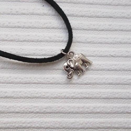 Elephant Choker Necklace Black Suede Choker Festival Jewellery