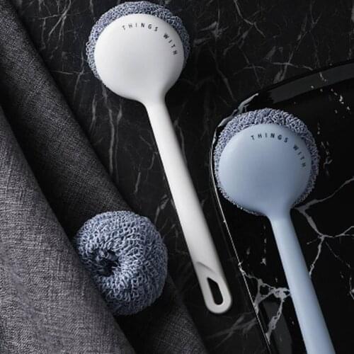 Portable Long Handle Cleaning Pot Brush Hanging Kitchen Cleaning Brush Replaceable Cleaning Brush Head Cleaning Brush For Home