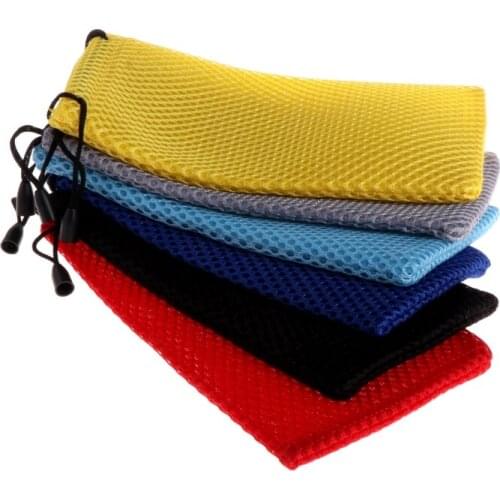 Portable Mesh Plaid Sunglasses Eyeglasses Cloth Storage Bag Glasses Pouch Case 2XPC