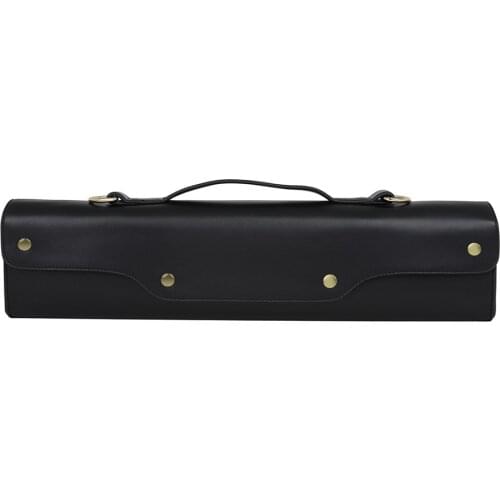 Portable Flute Storage Gig Bag Synthetic Leather Flute Case Water-Resistant Box Adjustable Strap Musical Instrument Accessories