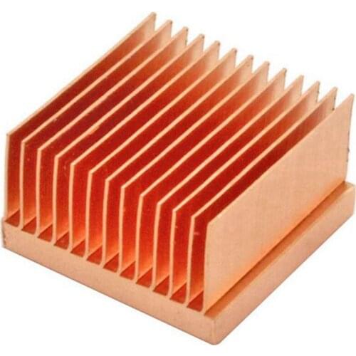 NEW-Pure Copper Heatsink 40X40X10mm Skiving Fin DIY Heat Sink Radiator for Electronic CHIP LED IC Cooling Cooler