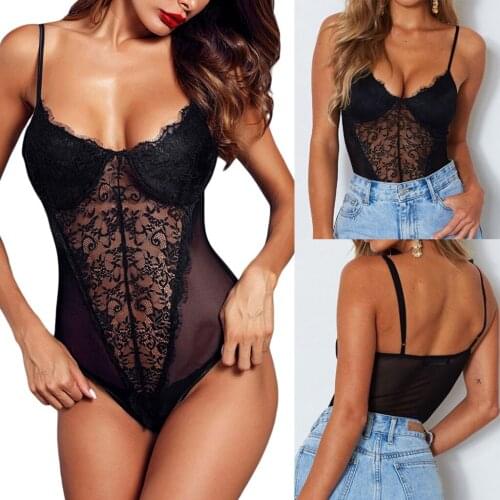 Plus Size Sexy Lingerie Perspective Lace Erotic Costumes Womens Underwear Porn Temptation Backless Corset Womens Clothing