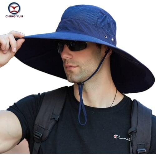 Mens and womens Enlarged brim fisherman hat Mesh Ventilation sun hat outdoor fishing mountaineering sun shading protection hat