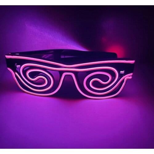 Spiral Light Up Flashing Glasses with Button Switch Glow in The Dark Party Sunglasses for Adult Kids LL@17