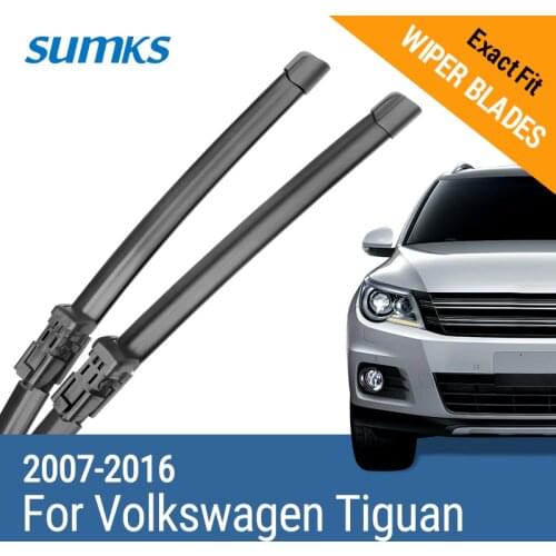 SUMKS Windscreen Wiper Blades for Volkswagen VW Tiguan Mk1 / Mk2 Fit Push Button Arms Model Year from 2007 to 2018