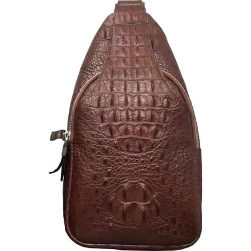 YL0090 Crocodile Quality Real Leather Luxury Shoulder Handbag Mens Famous Brands High Quality Fashionable Mens Bag