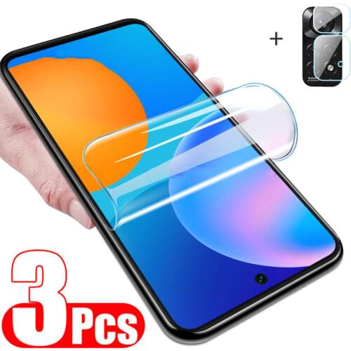 1~3PCS Redmi Note 10 Pro Hydrogel Film+Camera Lens Film Red Mi Note 10 Pro Lite 10Pro Screen Protector Not Glass Anti-scratch 100D Curved Full Cover Protective Film Xiaomi Note10Pro Redmi Note10 Pro Soft Film