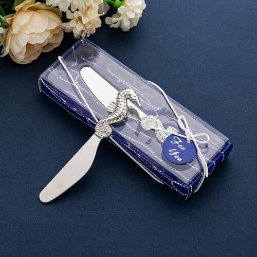 10 Pieces/lot) Practical gift wedding of hippocampus design Cheese Spreader Favors For Butter knife Event and Party favors