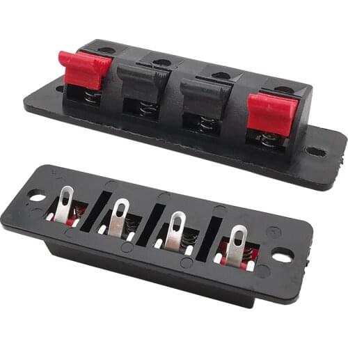 10Pcs WP4 4Pole Spring Terminal Switch 4 Way Push in Release Jack Spring Load Audio Speaker Terminals Strip Block Clip Connector