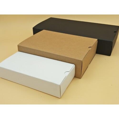 20pcs/lot- Blank Kraft Paper Drawer Boxes Black Paperboard Packaging Box DIY Handmade Soap Craft Jewel Party Gift Boxes