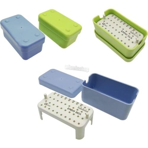 40 Holes Dental Plastic Endo Box With Ruler for Files dental endo container Autoclavable Sterilization Case Tools