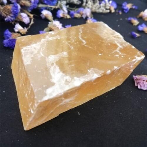 50-1000g Wholesale Natural Transparent Yellow Optical Calcite Orange Crystal Stones And Mineral Rough Specimen Gemstone Specimen